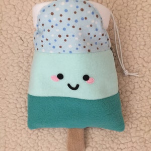 Kawaii mint popsicle chalk bag, rock climbing bag, drawstring bag, trinket bag, stroller bag