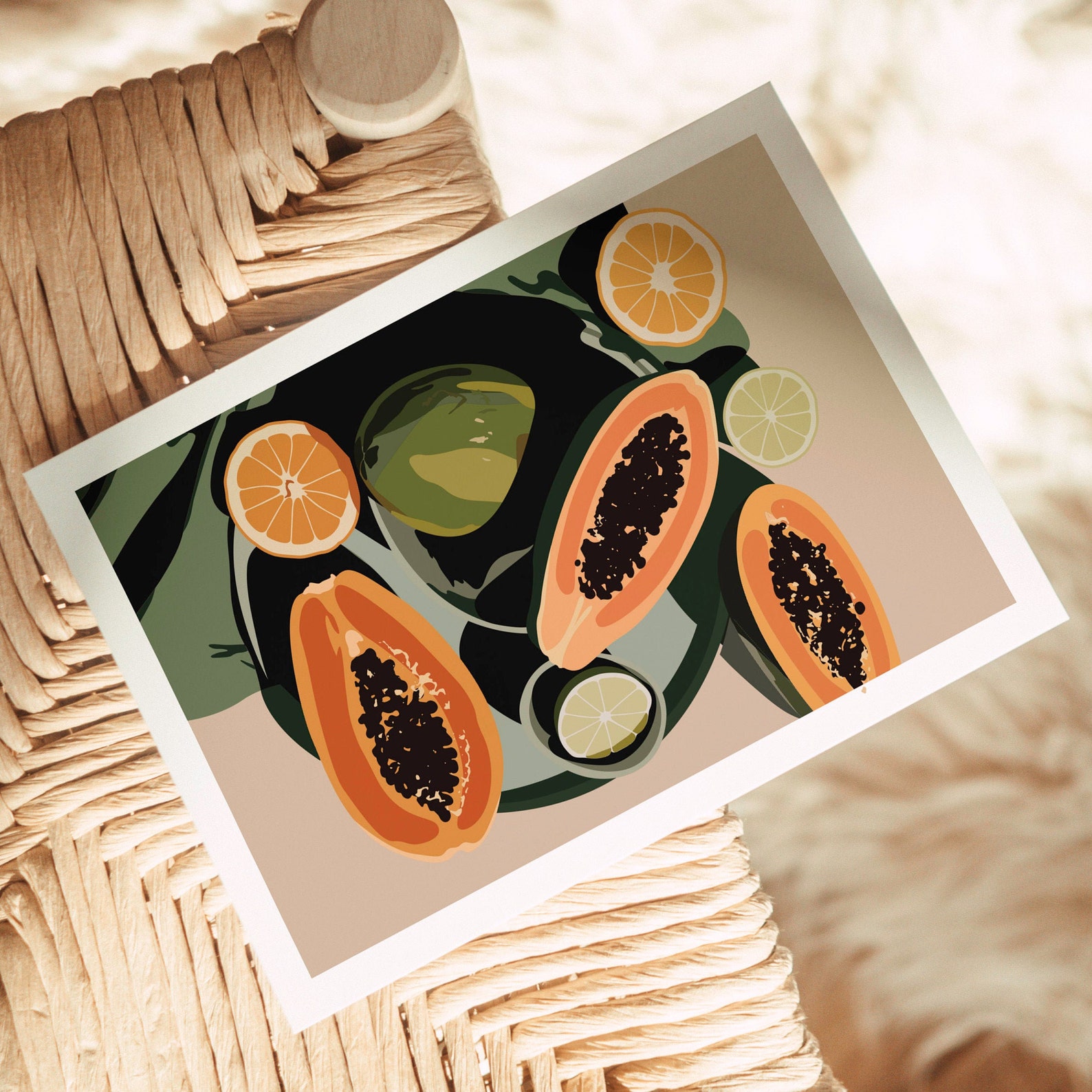 Papaya Art Print Home Decor Wall Art Modern Wall Hanging Etsy