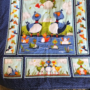 Blue Baby Quilt--Duck Baby Gift, -Crib Bedding, Baby Shower Gift, Blue Quilt, Gender Neutral baby gift, newborn gift, duck nursery