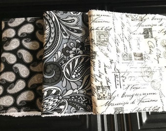 Gender Neutral Baby Shower Black and White Burp Cloth Set, Unique Baby Gift, Baby Shower Gift, Newborn Gift, Bibs and Burping, new mom gift
