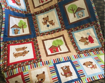 Regalo para la nueva mamá- Baby Boy edredón perro--Edredón rojo--Regalo único para bebés-Ropa de cama de cuna, regalo de baby shower, regalo de bebé, regalo de recién nacido, futura mamá