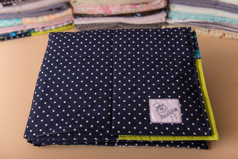 modern baby quilt. Baby boy bedding polka dots- Boys Baby Quilt--Blue and Green--Whales--Navy and Lime--Plaid