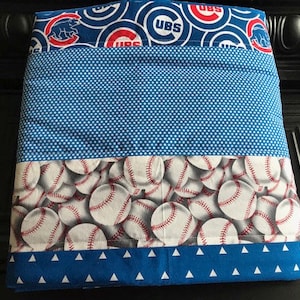 Chicago Cubs nursery quilt--Baseball nursery, Sports nursery, Unique Baby gift, baseball quilt, Cubs Nursery, sports baby shower, Slugger