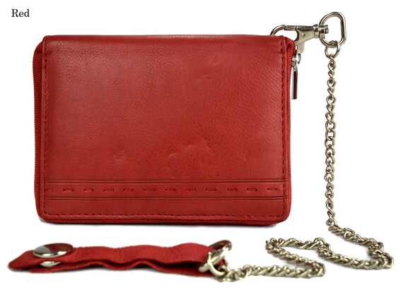 mens leather wallet with chain