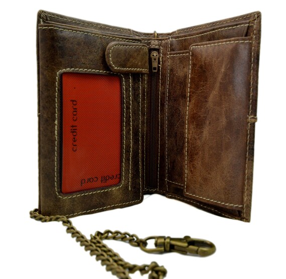 mens leather wallet with chain