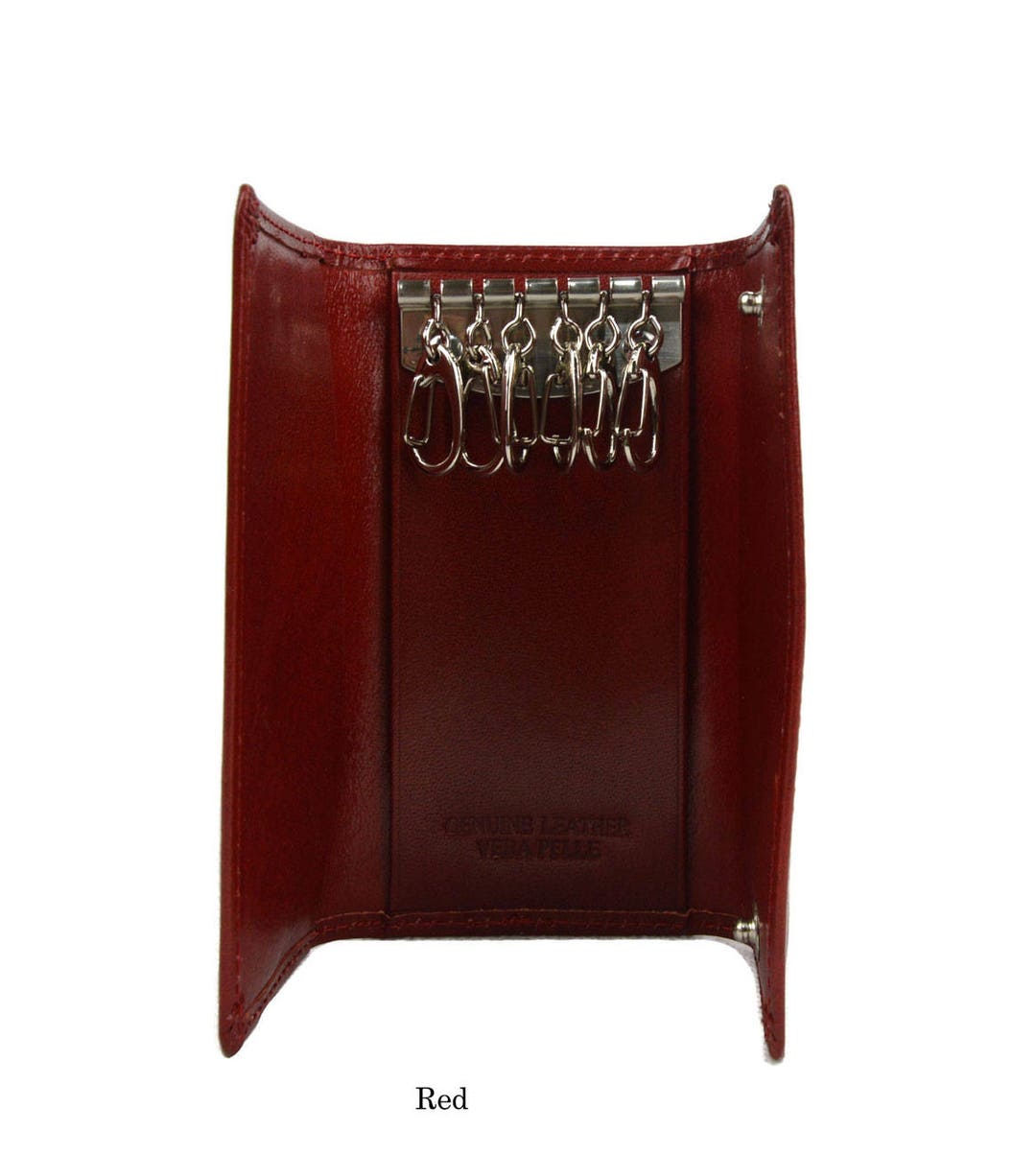 Red Leather Key Holder Leather Wallet Mens Leather Key Holder Small