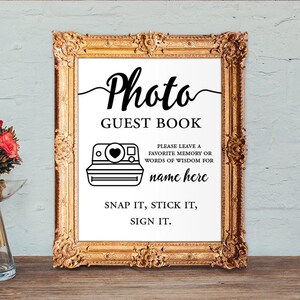 Graduation guest book with custom name - photo guest book - 8x10 - 5x7 PRINTABLE
