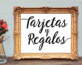 Tarjetas y regalos - Cards and Gifts Spanish wedding sign - PRINTABLE - 8x10 - 5x7