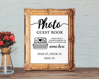 Graduation guest book with custom name - photo guest book - 8x10 - 5x7 PRINTABLE