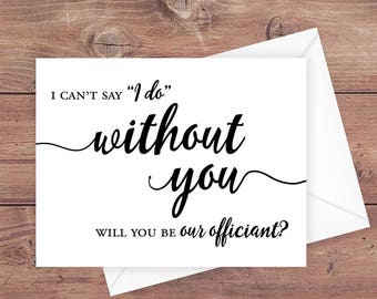 Printable Wedding Card Diy Card To Priest Will You Be Our Officiant Pdf Instant Download Will You Marry Us Card Officiant Wedding Card Greeting Cards Paper Party Supplies