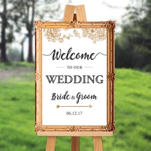 Wedding welcome sign - welcome to our wedding - PRINTABLE - 16x20 - 18x24 - 20x30 - 24x36