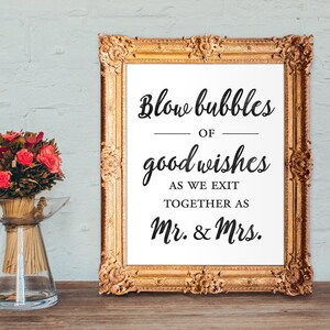 Bubbelavskedsskylt - blås bubblor av lyckönskningar - 8x10 - 5x7 - UTSKRIVBAR