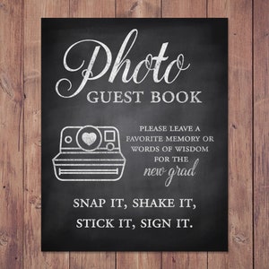 Grad party guest book - Graduation guest book - words of wisdom for the new grad - photo guest book - 8x10 - 5x7 PRINTABLE