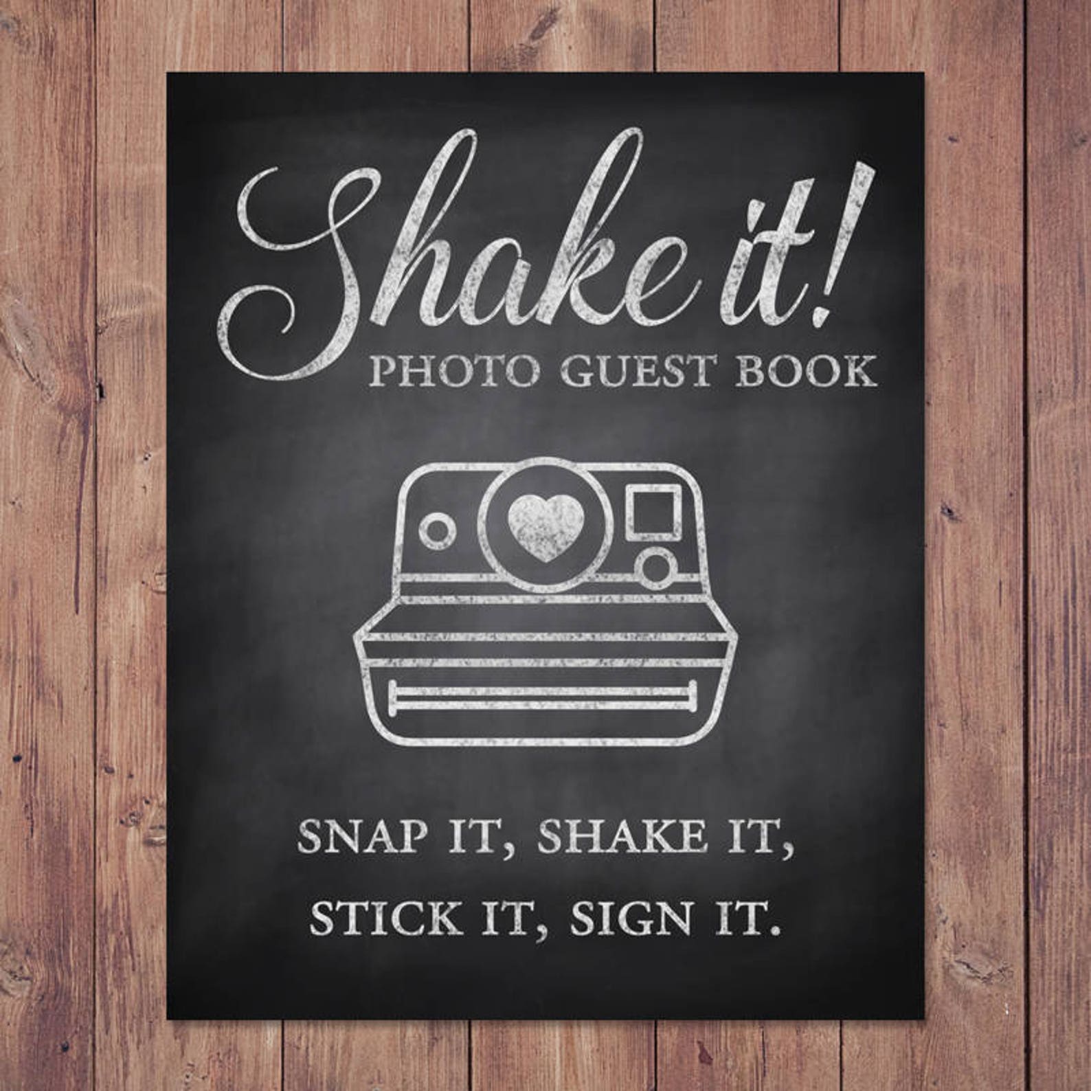 Photo guest book Shake it like a snap it shake it stick Etsy
