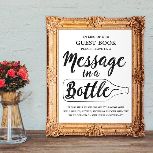 Message in a Bottle Sign Bottle Guest Book Bottle Sign - Etsy
