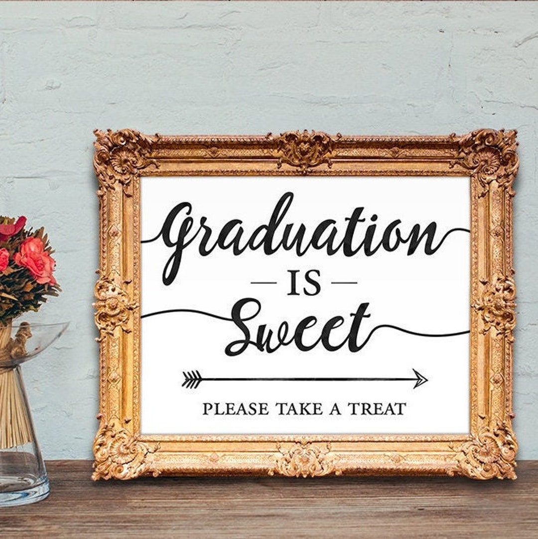 Graduation Favor Sign - Grad Party Favors - Graduation is Sweet Please ...