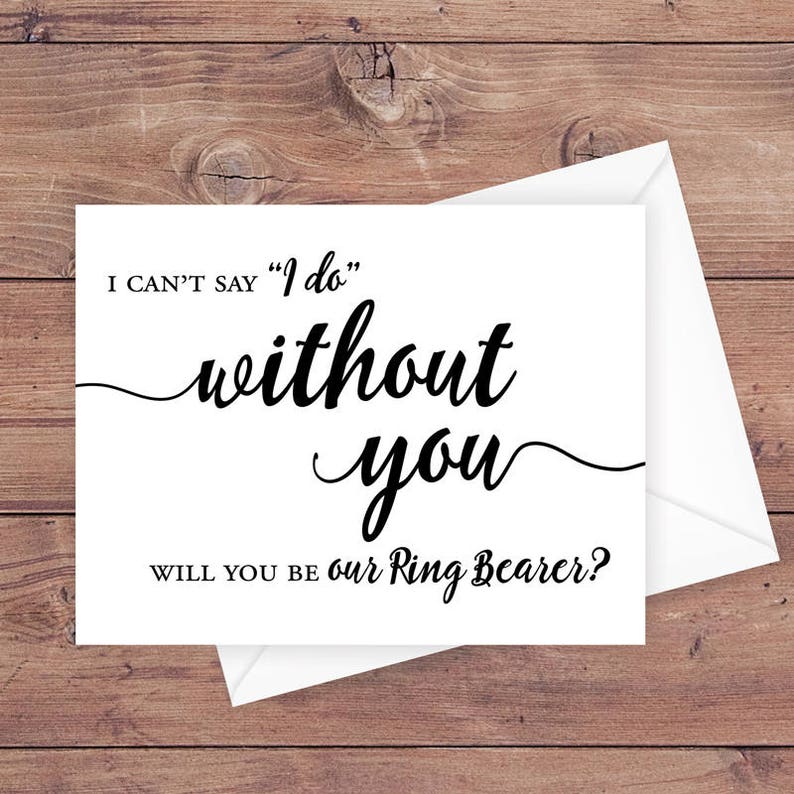 Will You Be Our Ring Bearer Card I Can't Say I Do Etsy
