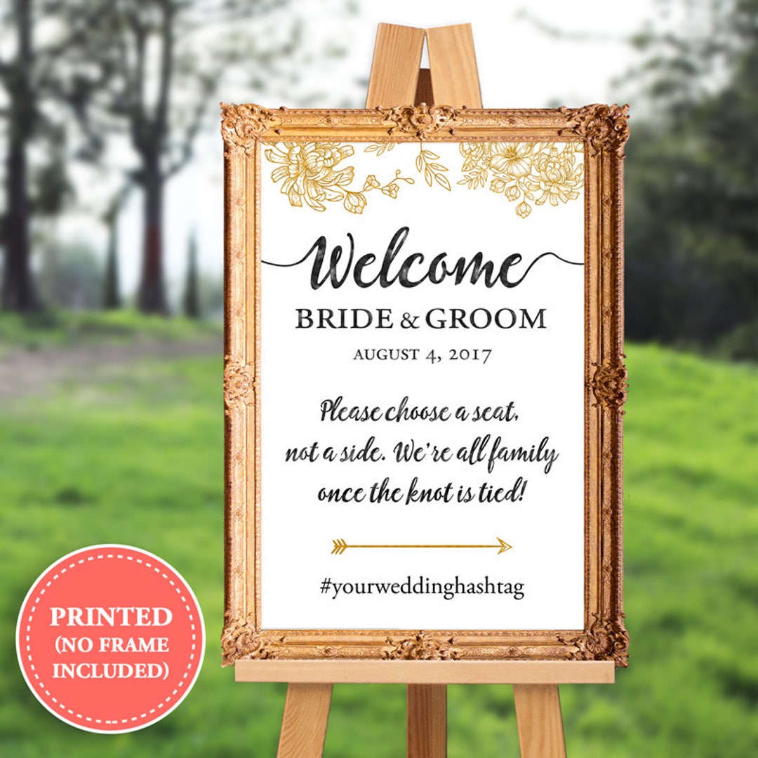 Wedding Welcome Sign - Wedding Ceremony Sign - Please Choose a Seat Not ...