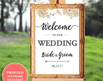 Wedding welcome sign - welcome to our wedding - 16x20 - 18x24 - 24x36