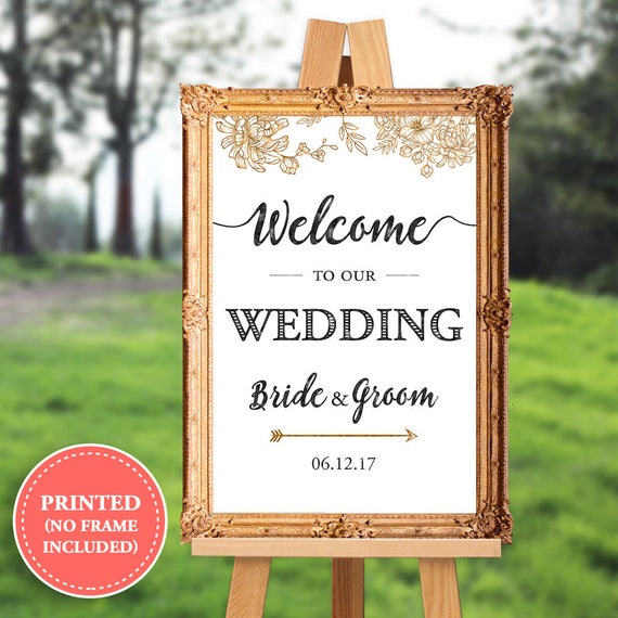 Wedding Welcome Sign - Welcome to Our Wedding - 16x20 - 18x24