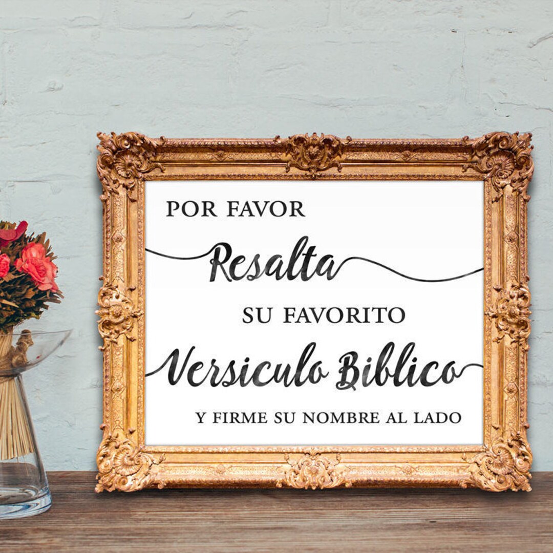 Bible Guest Book in Spanish Resalta Su Favorito Versicula Etsy