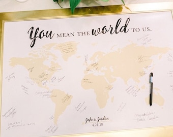 Personalized map - custom map - wedding guest book - map guest book - 20x30 - 24x36 - 18x24 PRINTABLE
