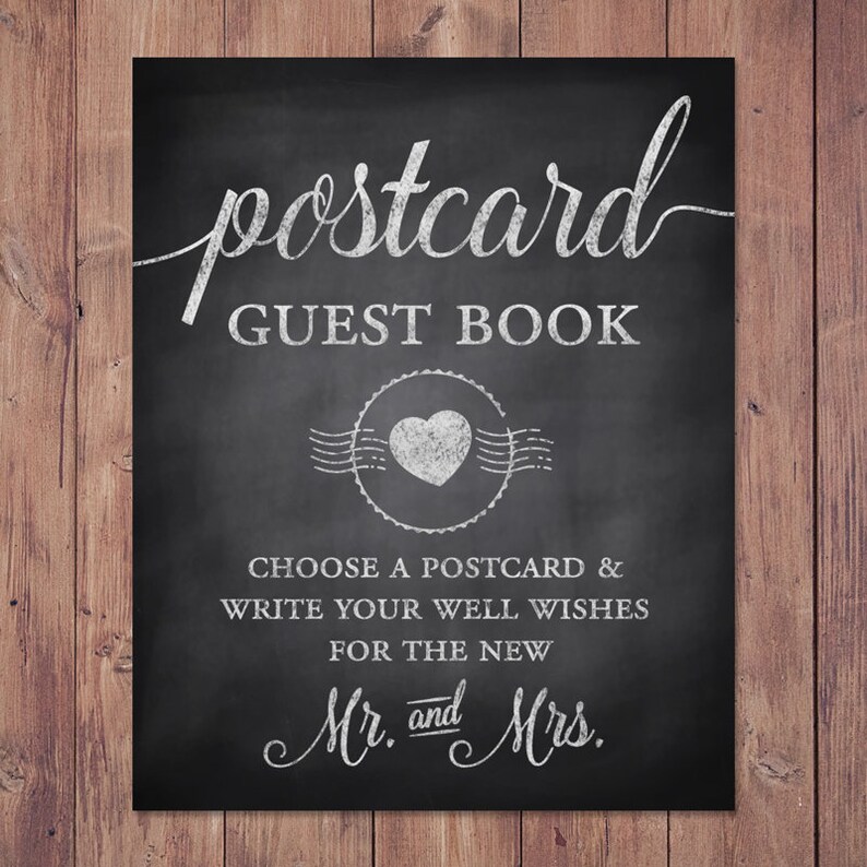 Post Card Wedding Guest Book Postcard Guest Book Choose a Etsy