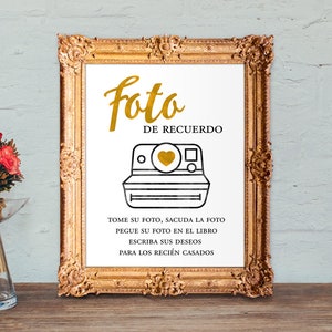 Libro de visitas de fotos en español - foto de recuerdo - libro de visitas de boda - IMPRIMIBLE 8x10 - 5x7