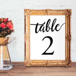 Wedding table numbers 1-50 - printable table numbers - PRINTABLE - 4x6