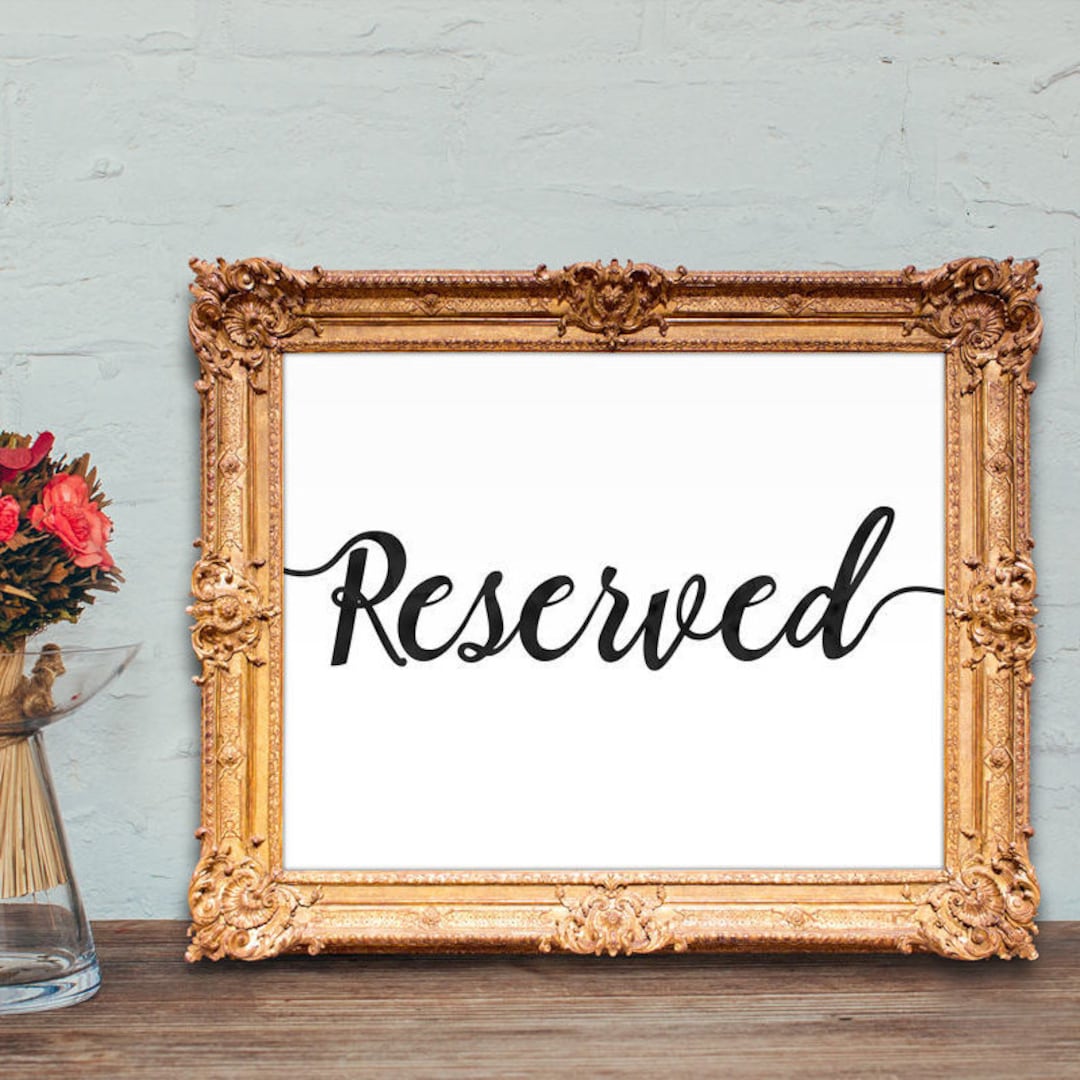 Reserved Sign - Wedding Reserved Sign - Reserved Seating Sign ...