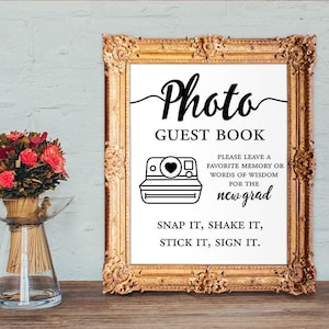 Graduation guest book - words of wisdom for the new grad - photo guest book - 8x10 - 5x7 PRINTABLE