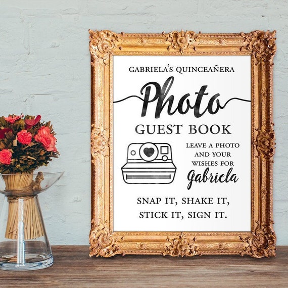 Quinceanera Guest Book Photo Guest Book Leave a Photo and Etsy