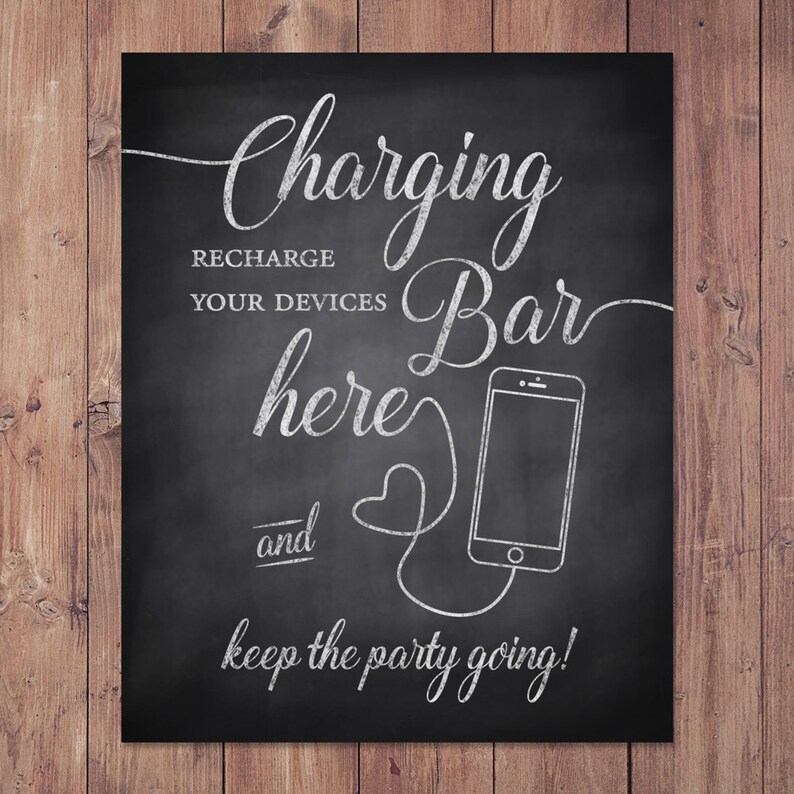 Power Bar Sign - Rustic Charging Bar Sign - Recharge Your Devices Here ...