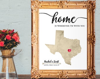 Wedding anniversary gift - Valentines Day gift - Anniversary gift for wife - Anniversary gift for husband - PRINTABLE - any state