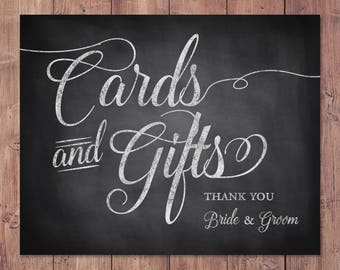 cards and gifts sign - cards and gifts thank you - rustic cards and gifts sign -PRINTABLE - 8x10 - 5x7