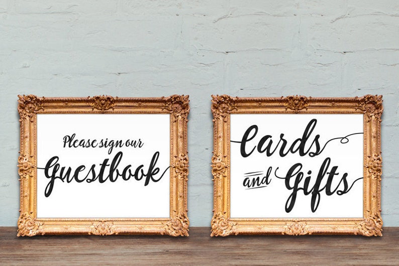 Wedding guestbook and Cards and Gifts signs PRINTABLE 8x10 5x7 image 1
