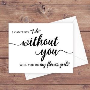 Willst du mein Blumenmädchen Karte - Ich kann nicht sagen, ich tue ohne dich Hochzeitskarte - Grußkarte Sofort Download - PRINTABLE
