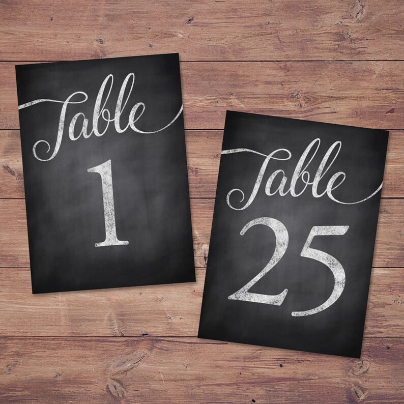 wedding table numbers 1 25 printable table numbers rustic etsy