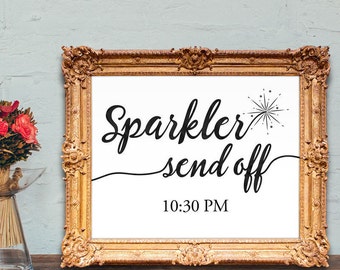 Wedding sparkler send off sign - wedding send off sign - sparkler sign - PRINTABLE - 8x10 - 5x7