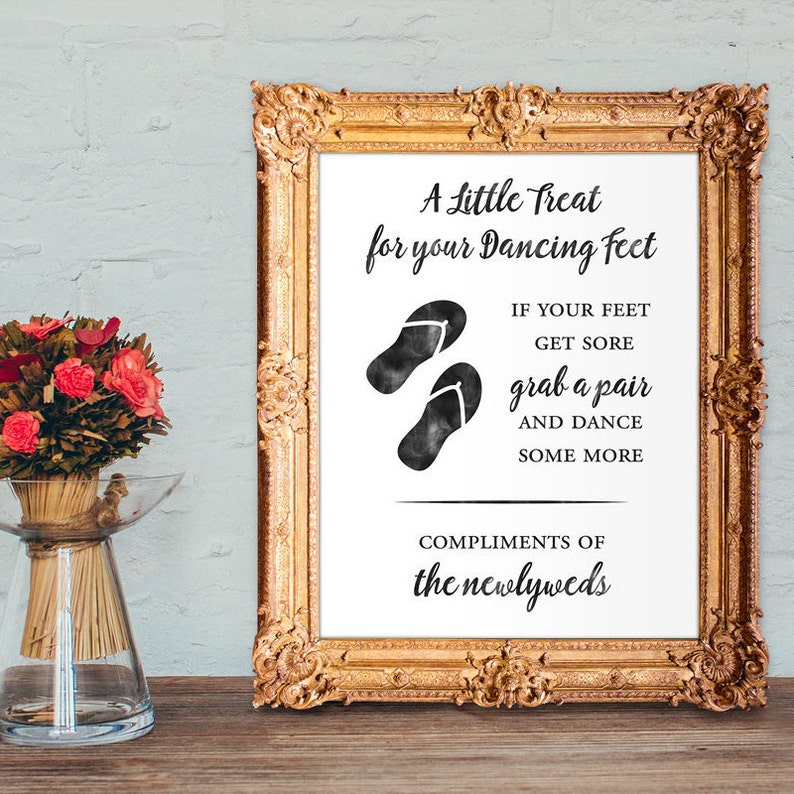 Wedding Flip Flops Sign Little Treat For Your Dancing Feet Etsy