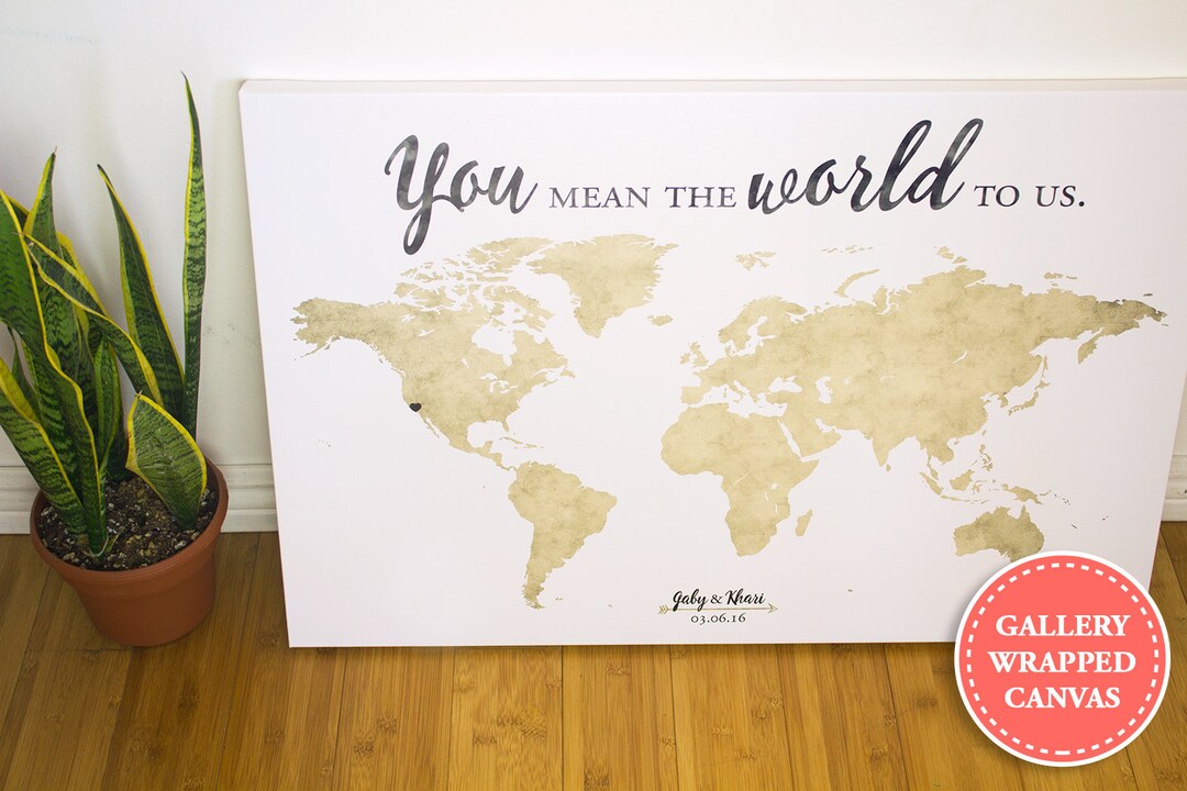 World Map Wedding Guest Book - Guest Book Alternative - You Mean the ...