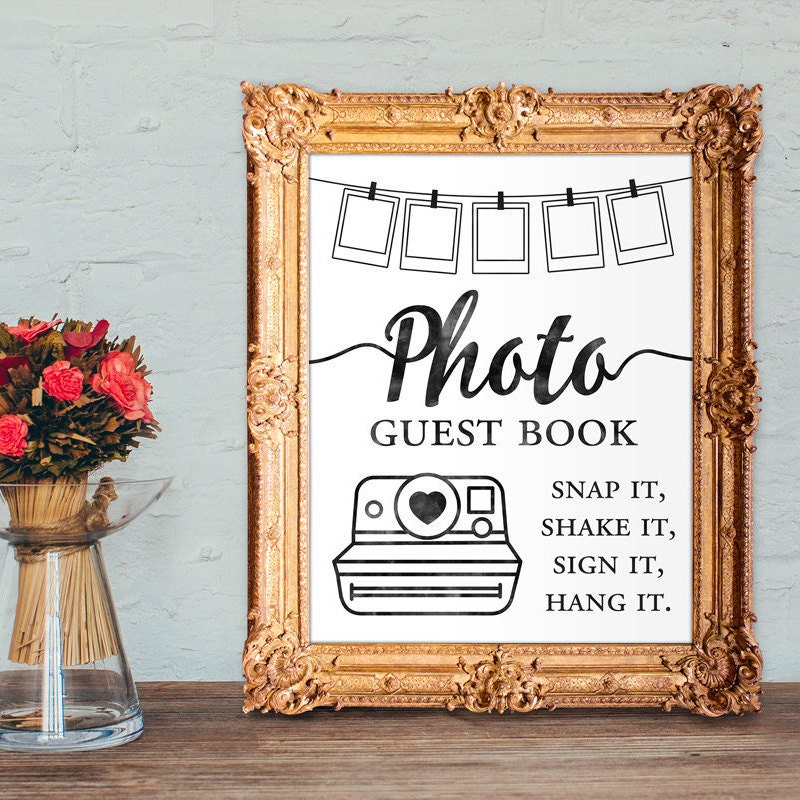 Photo guest book - snap it, shake it, sign it, hang it - wedding gues…