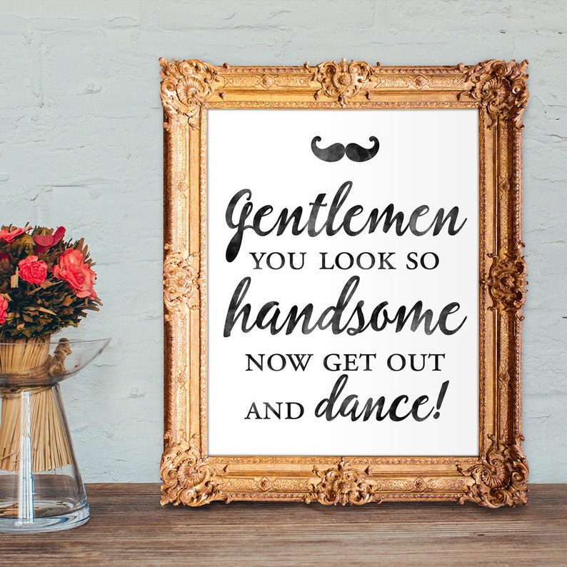 Wedding Gentlemens Bathroom Sign 8x10 Printable image 1