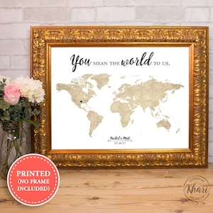 Livre d'or de mariage carte du monde - Vous représentez le monde pour nous - livre d'or de mariage alternatif - 18 x 24-24 x 36