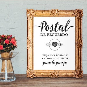 Księga gości weselnych w języku hiszpańskim - Postal de recuerdo - pocztówka księga gości weselnych - 8x10 - 5x7 DO DRUKU