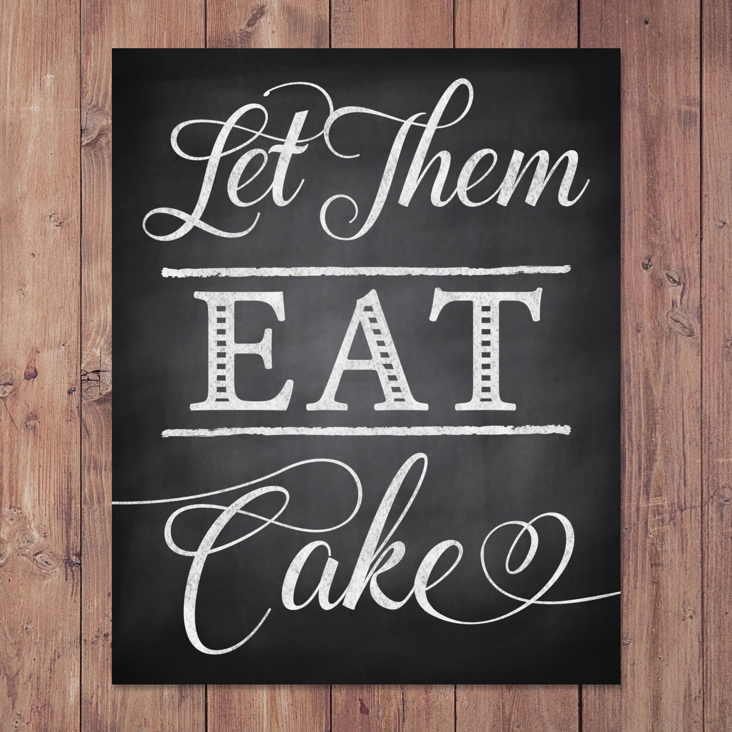 Let Them Eat Cake Printable Wedding Sign Rustic Glam 5x7 Etsy