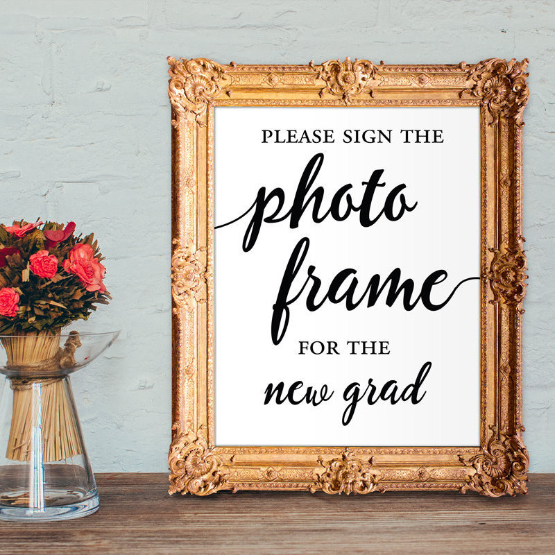 Graduation Guest Book Photo Frame Guest Book Please Sign the Photo Frame  for the New Grad 8x10 5x7 PRINTABLE 