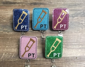 Physical therapist badge reel, physical therapist, physical therapy, physical therapist gift, retractable badge reel, planner clip, magnet