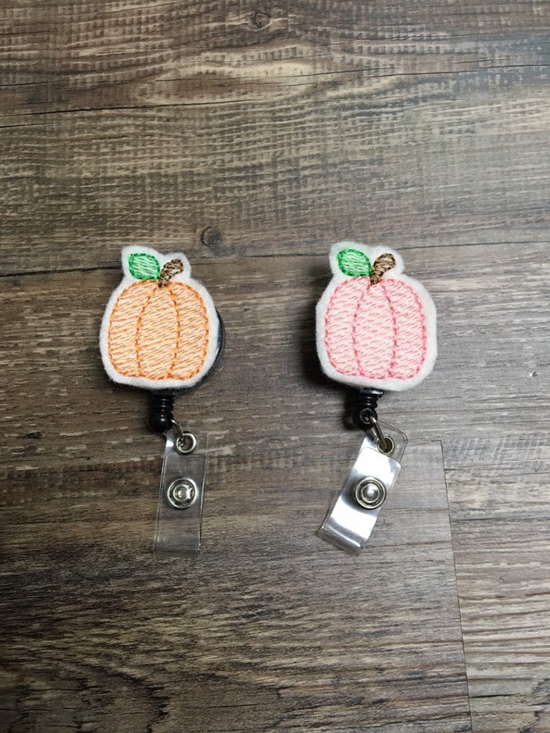 pumpkin planner clip badge reel pumpkin pumpkin magnet badge clip Pumpkin badge reel