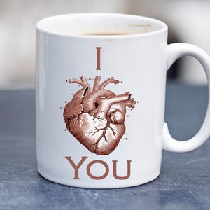 ANATOMICAL HEART mug. Personalised coffee/tea mug. Vintage Design mug. Personalised gift. Doctor nurse medical school medicine anatomy love